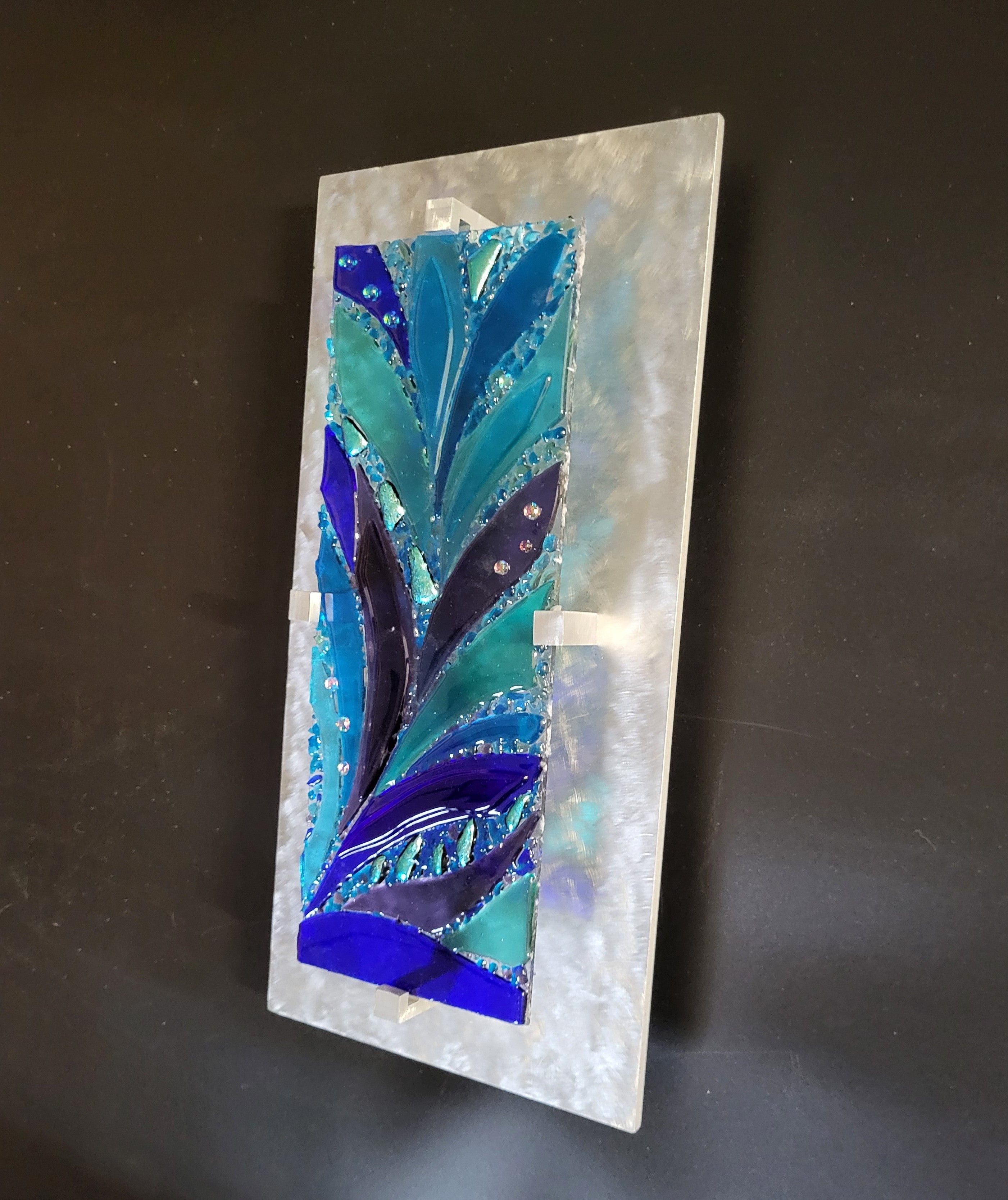 Contemporary Fused Glass Wall Art. "Splash"