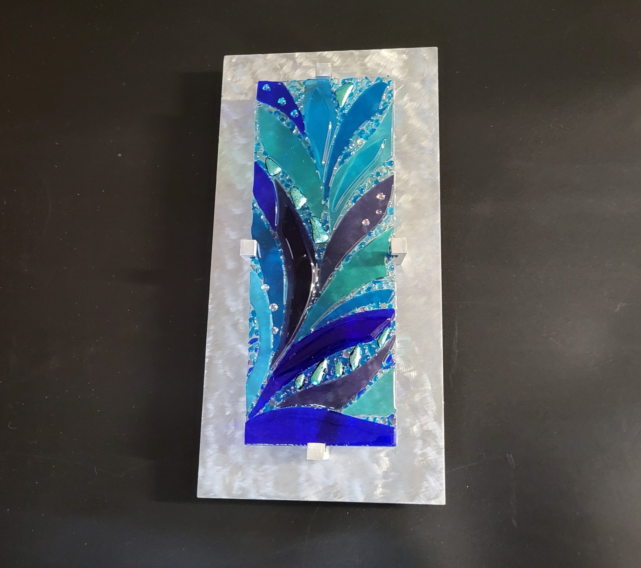 Contemporary Fused Glass Wall Art. "Splash"