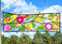 Modern Wall Art Glass and Metal Art Stained Glass Hanging Window Panel. "Carnivale"