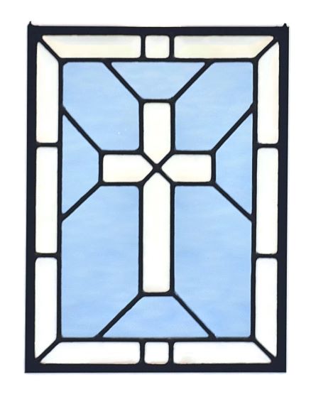 Religious Stained Glass Window Christian Cross Art. "Beside Still Waters"