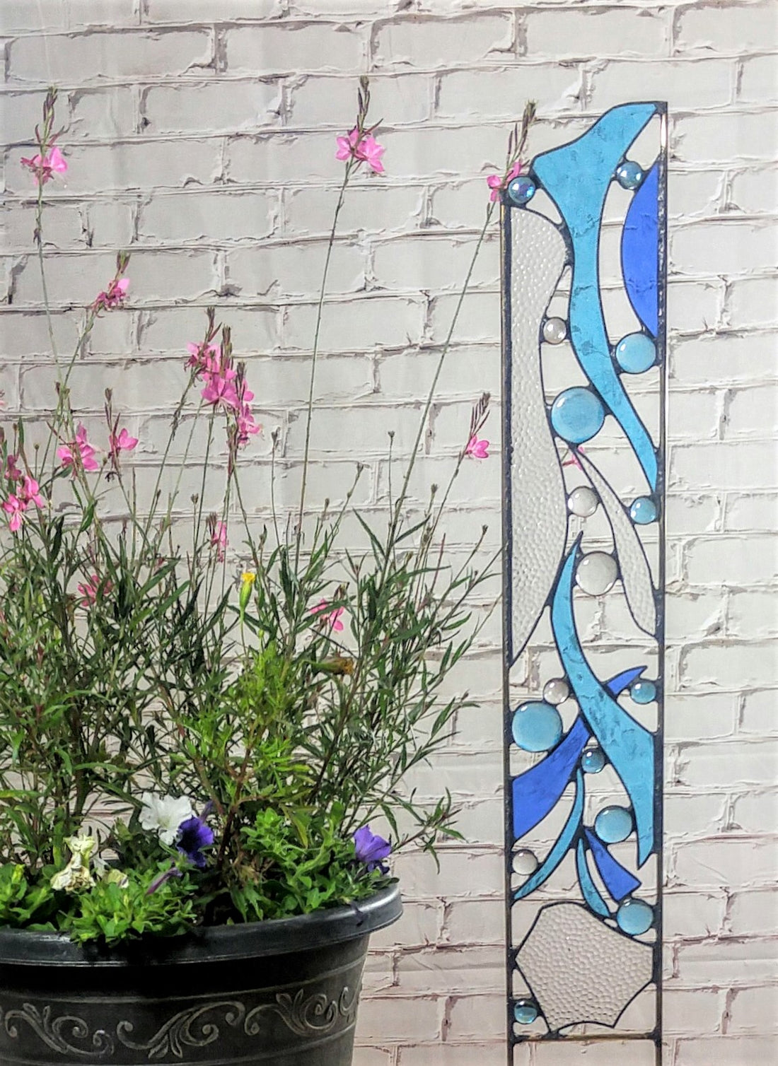Outdoor Stained Glass Garden Art for Gift Ideas for Garden Lovers. Bubbling Spring&quot;