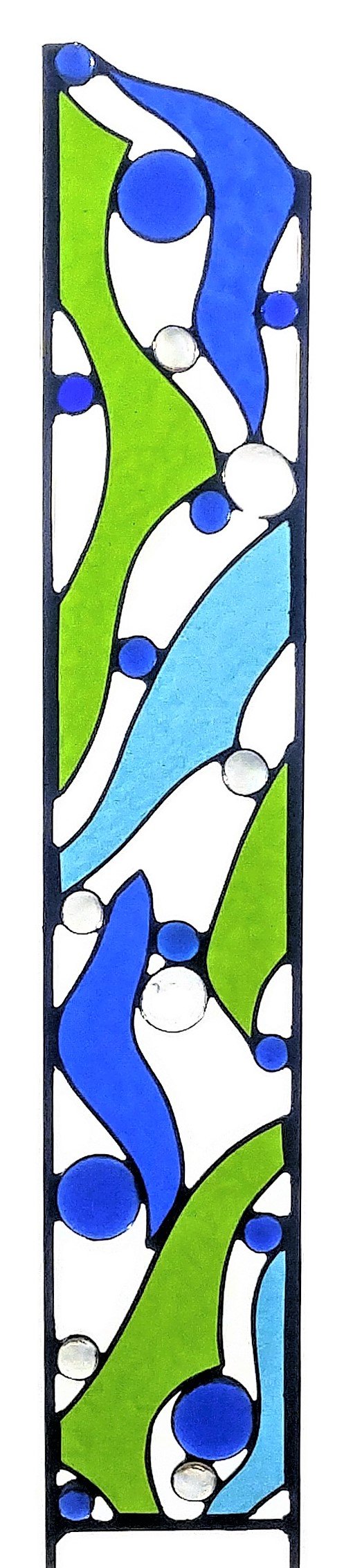 Stained Glass Lawn Art Outdoor Glass Garden Decoration. "Creekside"