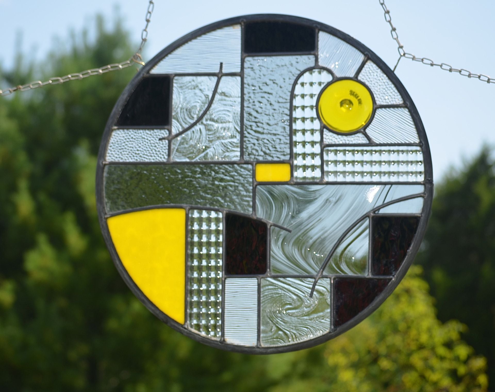Contemporary Abstract Stained Glass Art Panel. Contemporary Abstract Stained Glass Art Panel.