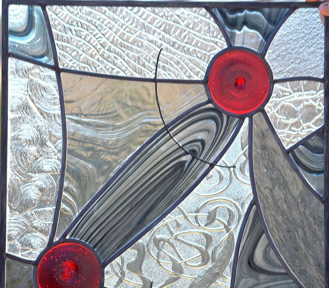 Custom Stained Glass Panel for Bathroom Glass Art for Privacy. &quot;Moving On&quot;