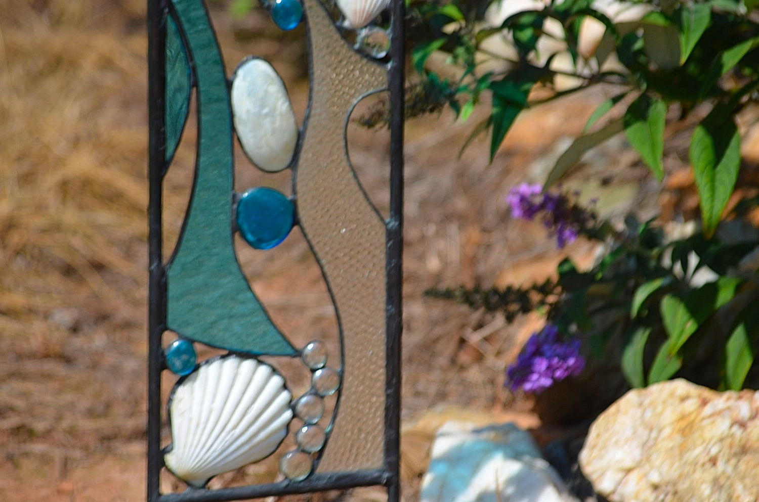 Ocean Themed Stained Glass Art for Beach House Decorating. &quot;Ocean Treasures&quot;