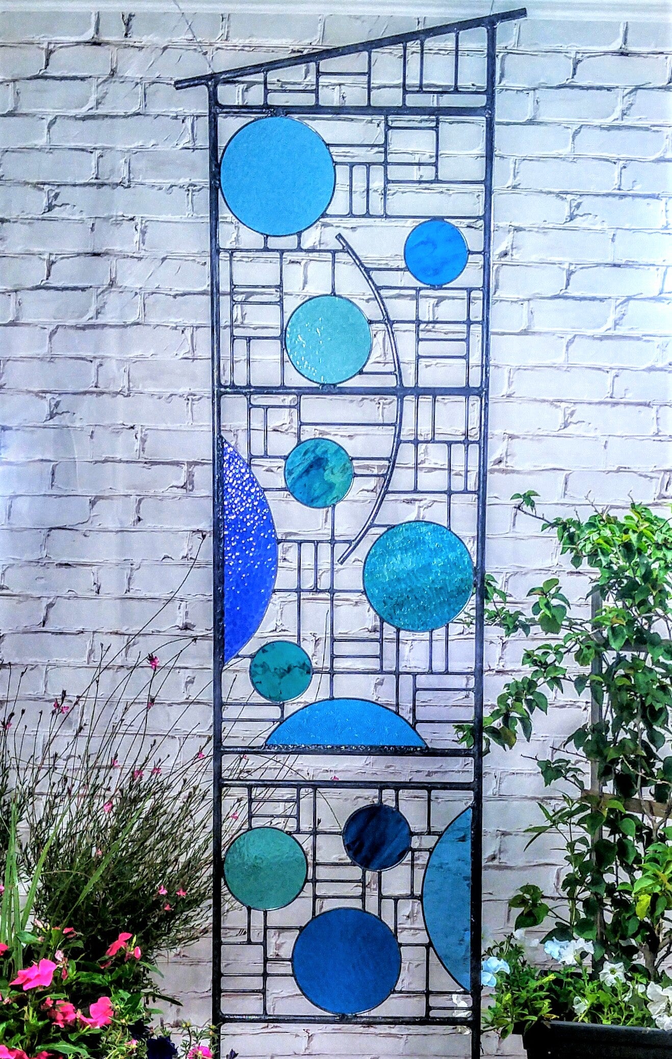 Large Stained Glass Outdoor Sculpture Truly Glass Lawn Art- &
