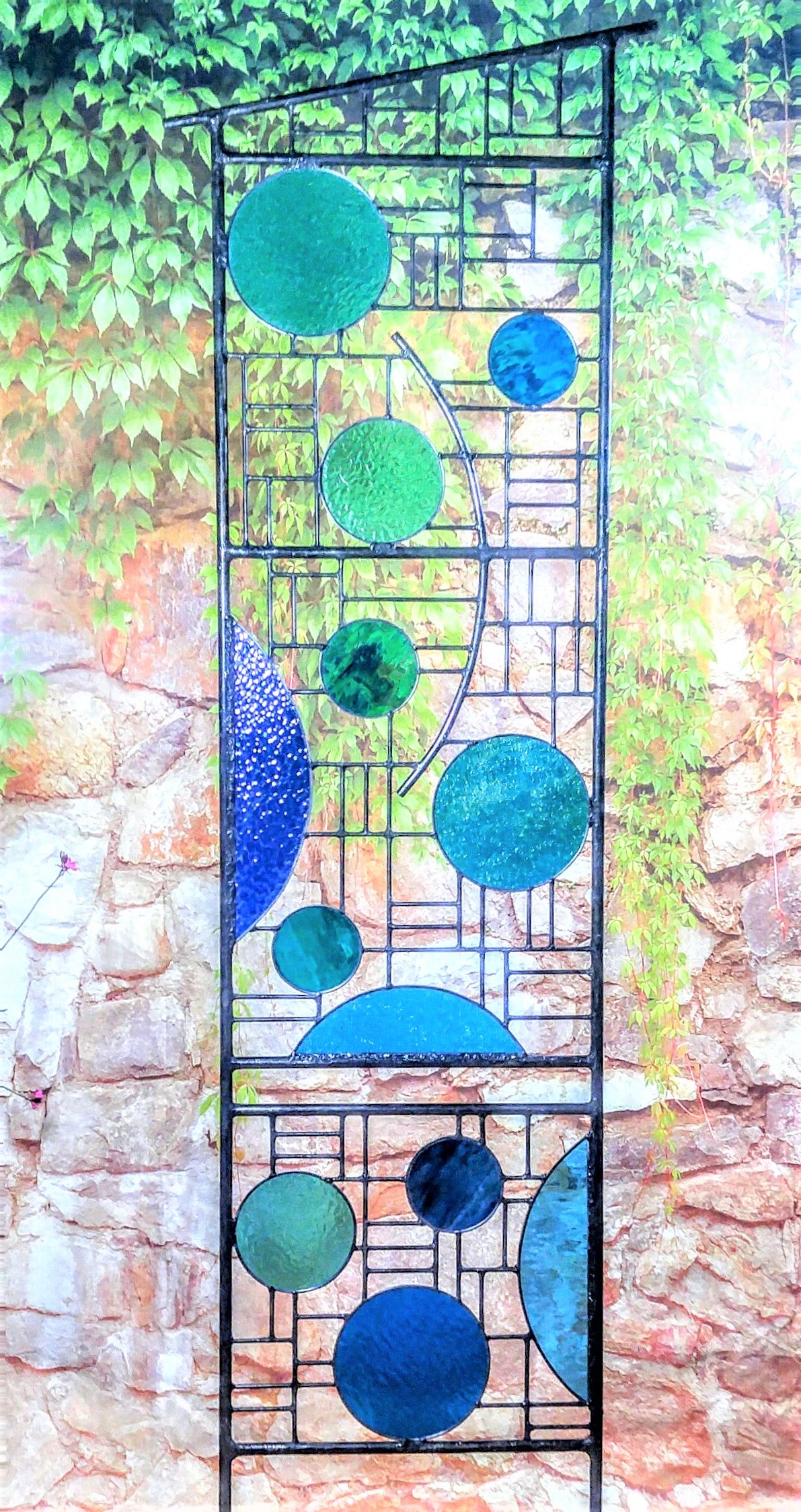 Large Stained Glass Outdoor Sculpture Truly Glass Lawn Art- &