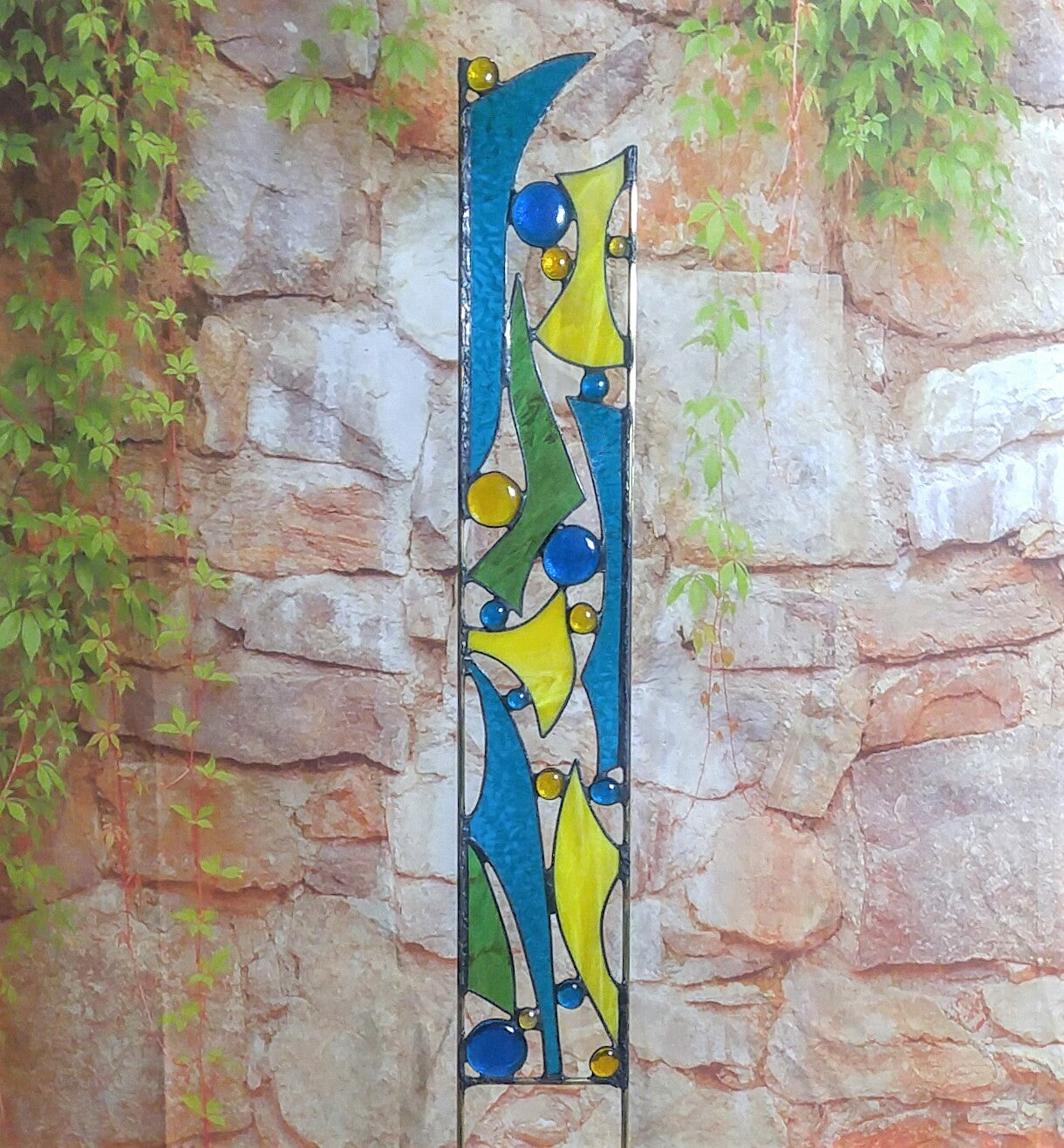 Stained Glass Yard Art Lawn Garden Decoration. "Garden Sprouts"