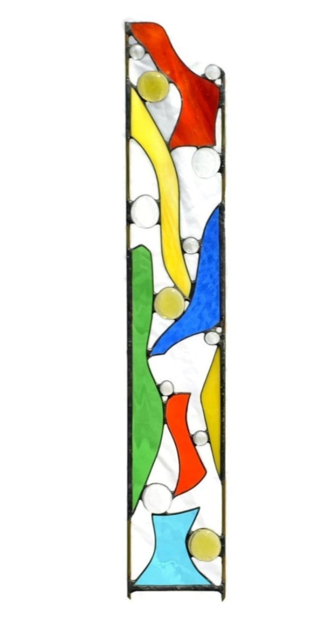 Outdoor Glass Garden Decorating with Stained Glass Garden Art. "Happy Times"
