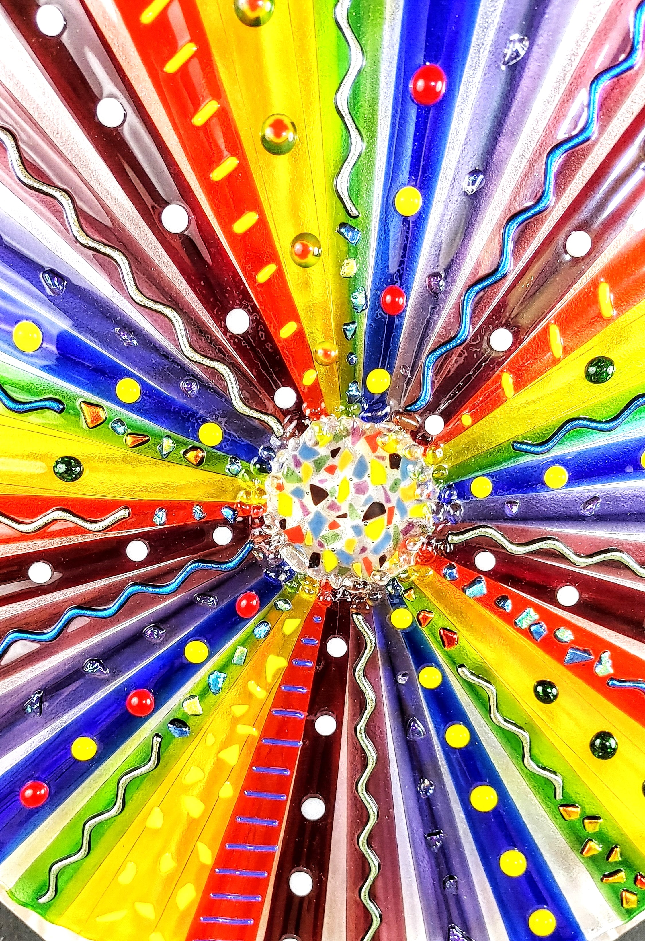 Fused Glass Wall Panel Fused Stained Glass Art. "Kaleidoscope"