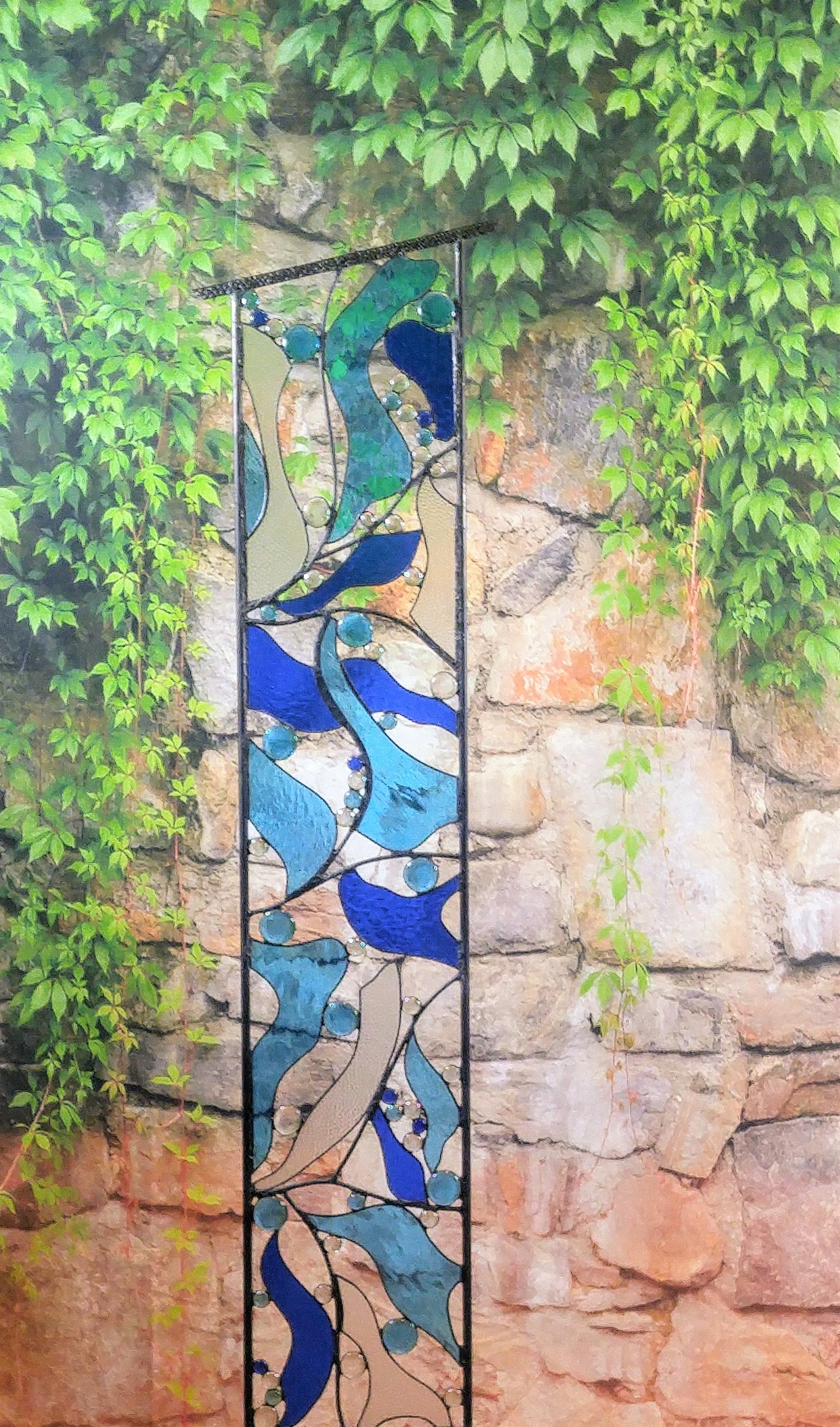 Contemporary Stained Glass Art for Outdoor Garden Decor - &