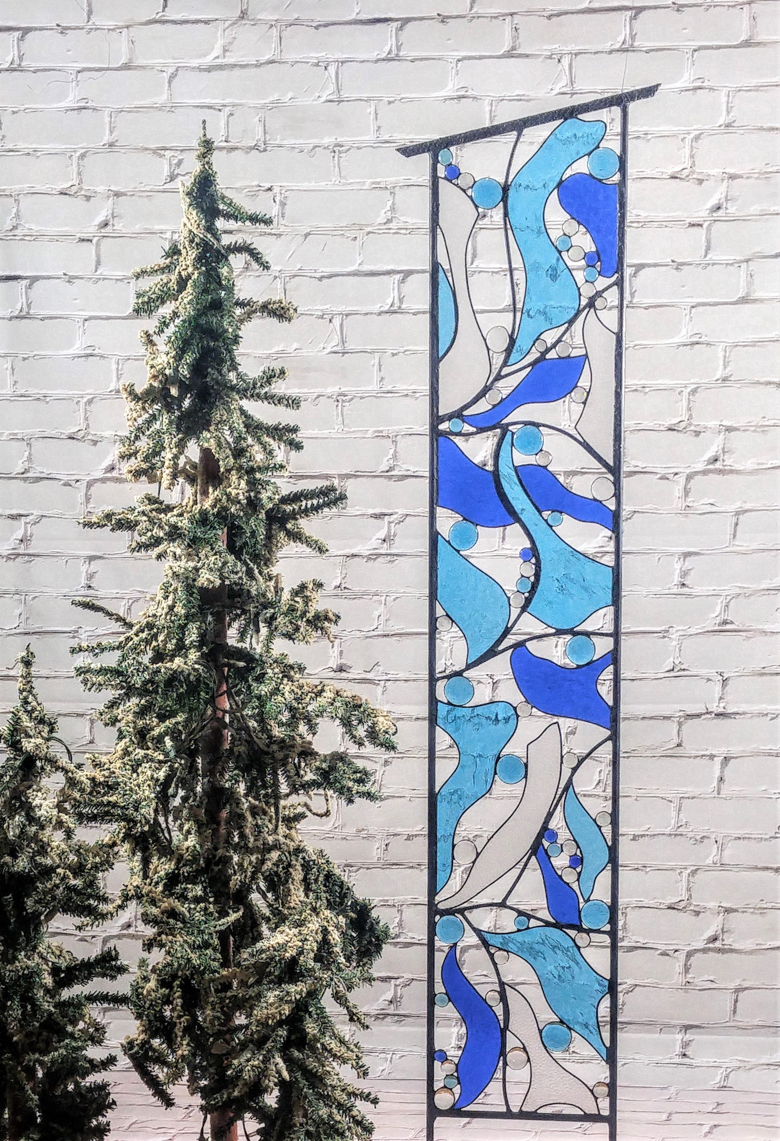 Contemporary Stained Glass Art for Outdoor Garden Decor - &