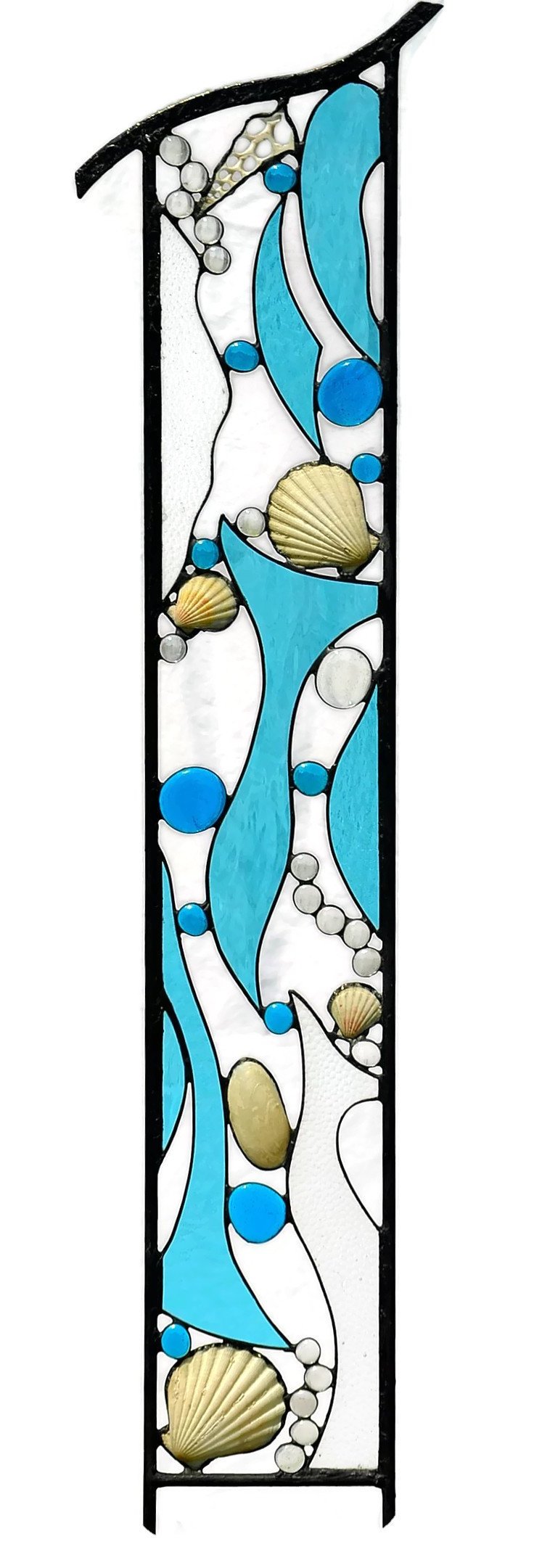 Ocean Themed Stained Glass Art for Beach House Decorating. "Ocean Treasures"