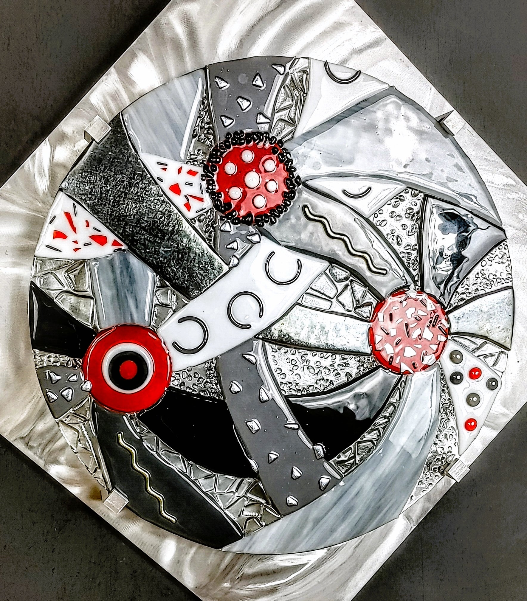 Fused Glass Wall Panel and Wall Hangings. "After Party"