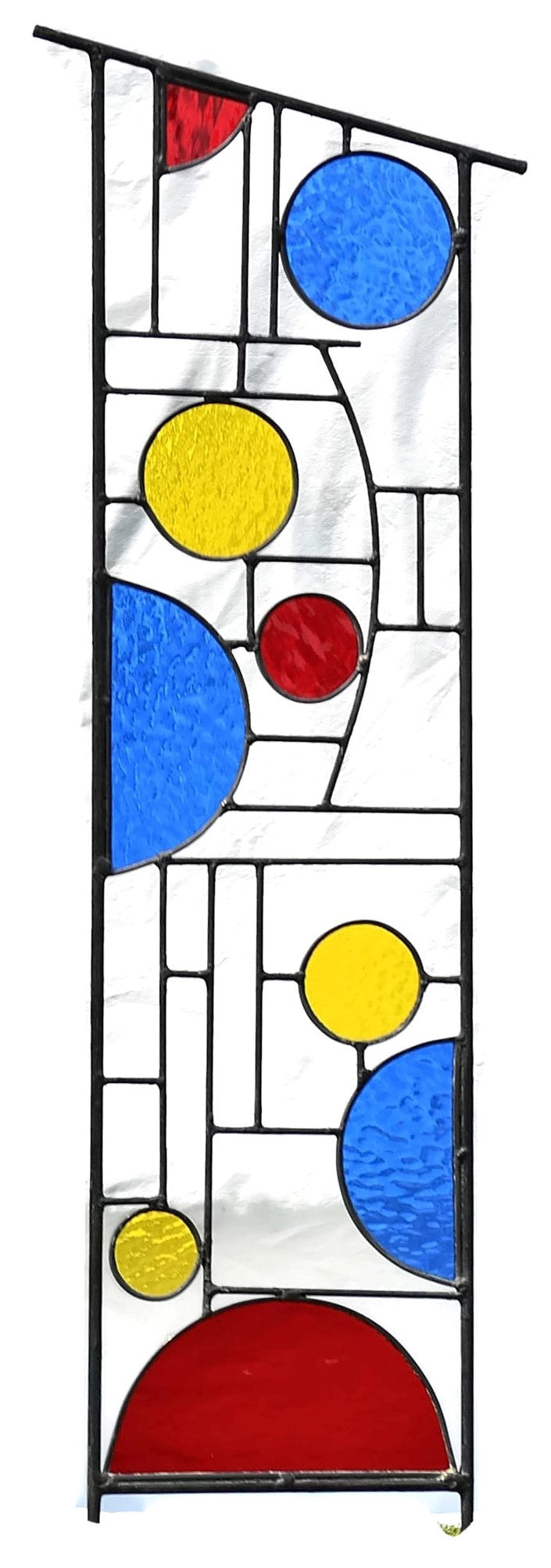 Prairie Style Stained Glass Garden Art for Outdoor Decorating. "Primary Colors"
