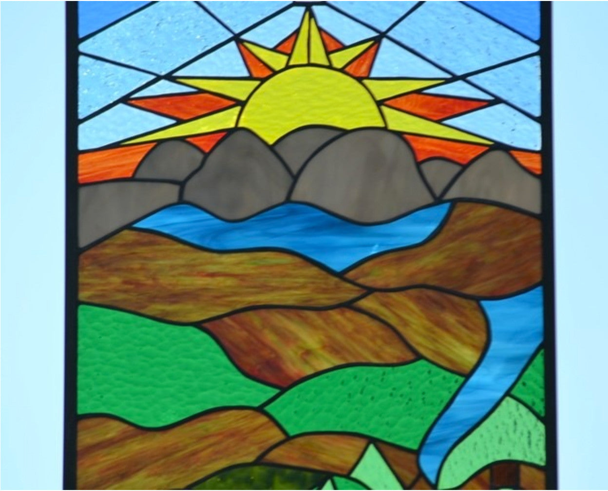 Custom Glass Art Religious Stained Glass Window. "Sanctuary"