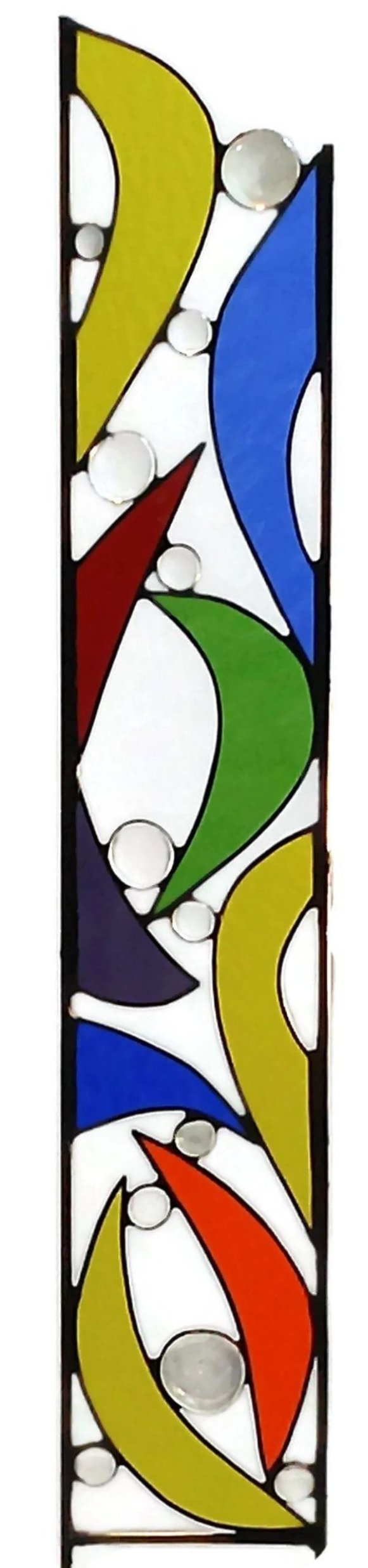 Stained Glass Garden Art in Vivid Colors for Outdoor Garden Decoration. "Retro Rainbow"