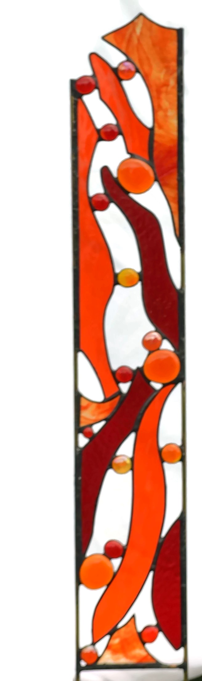 Stained Glass Garden Sculpture for Drought Tolerant Garden Art. "Sizzle"
