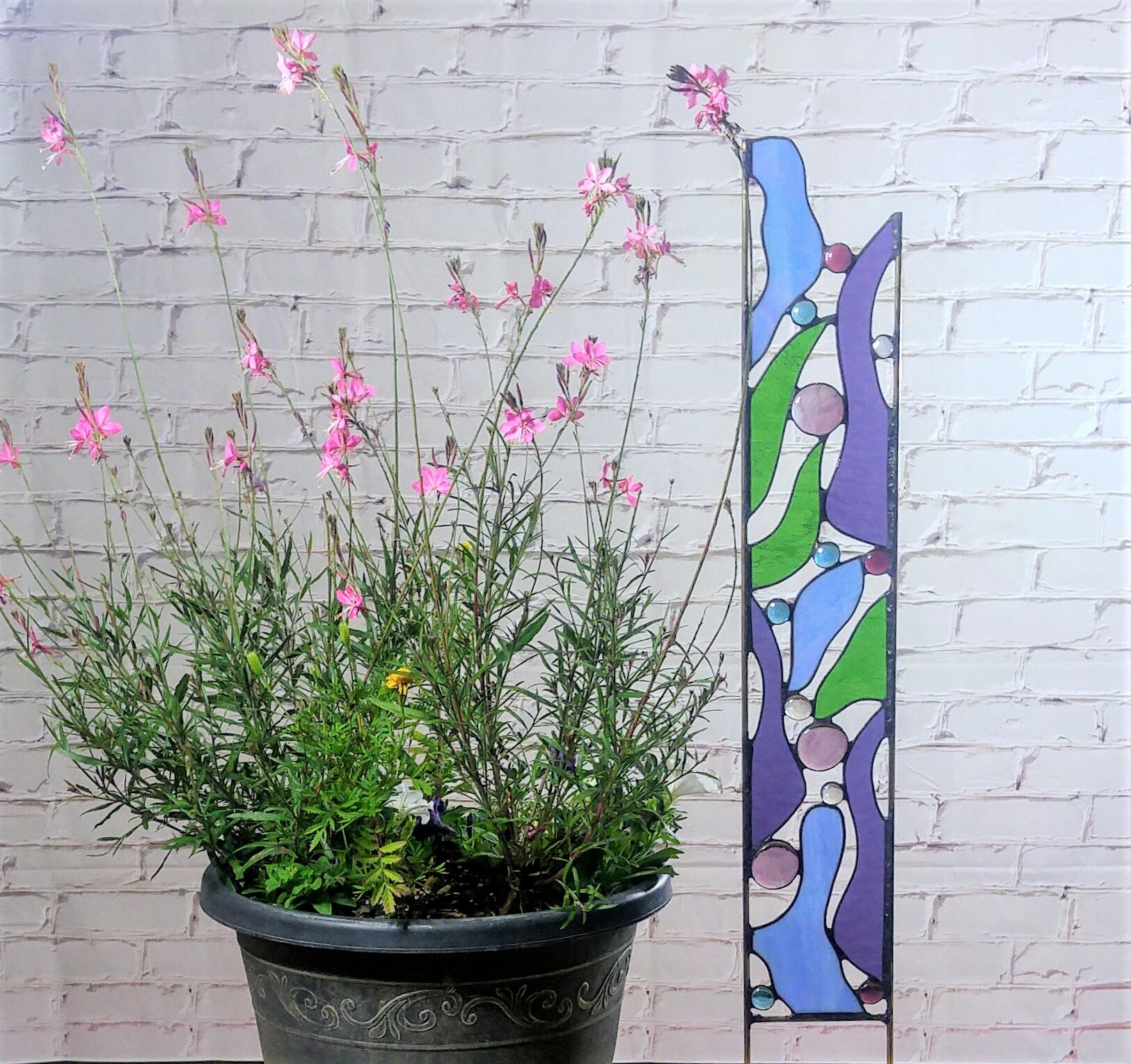 Stained Glass Flowers for Garden Decor. "Water Hyacinths"