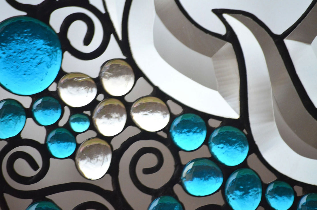 Religious Stained Glass Window Stained Glass Memorial Gift. "Dove in Sky"