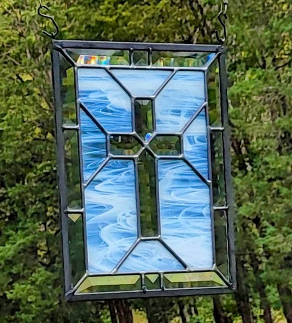 stained glass cross panel
