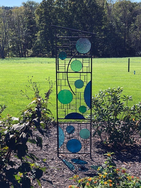 Large Stained Glass Outdoor Sculpture Truly Glass Lawn Art- &