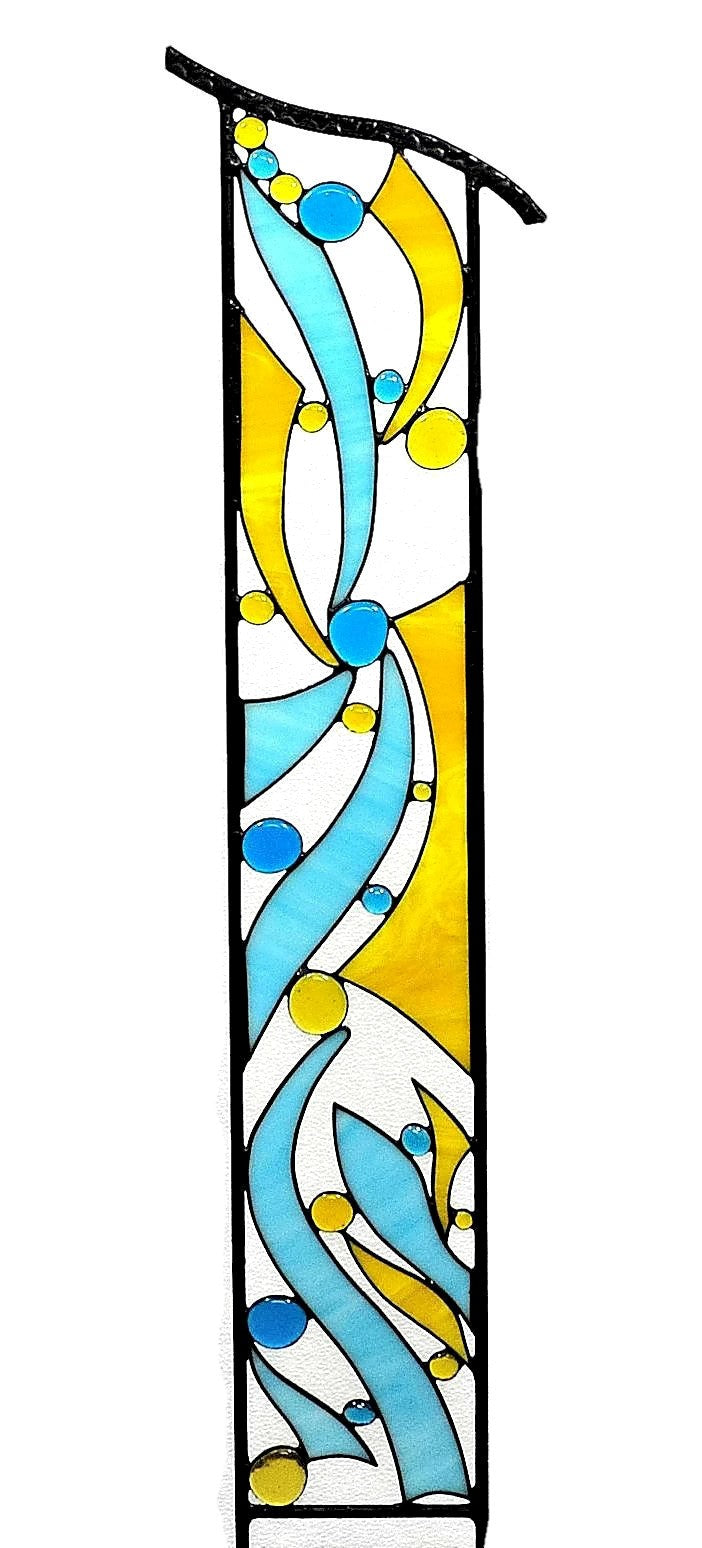 Large Stained Glass Religious Garden Art