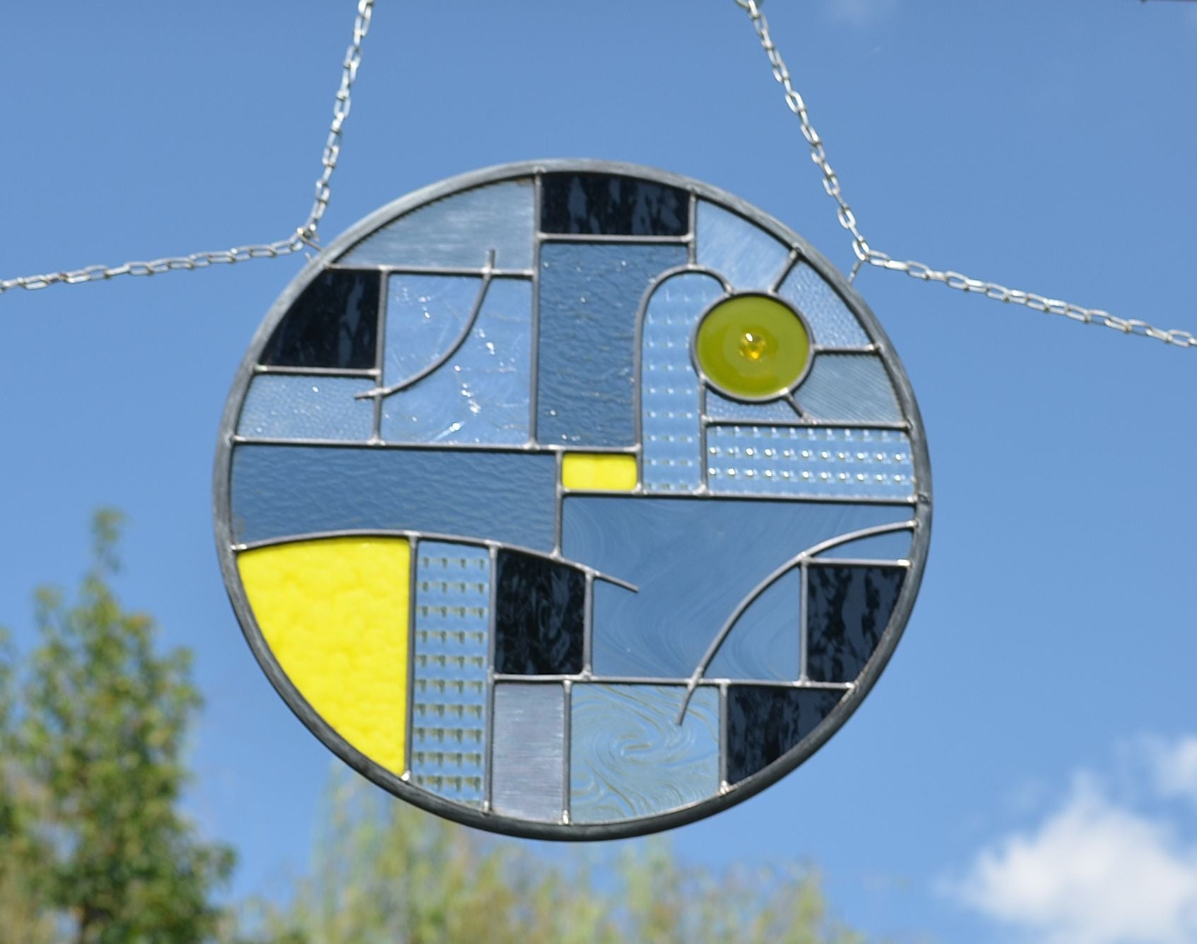 Contemporary Abstract Stained Glass Art Panel. Contemporary Abstract Stained Glass Art Panel.