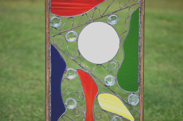 Copper and Stained Glass Yard Art - 'Fantasy'