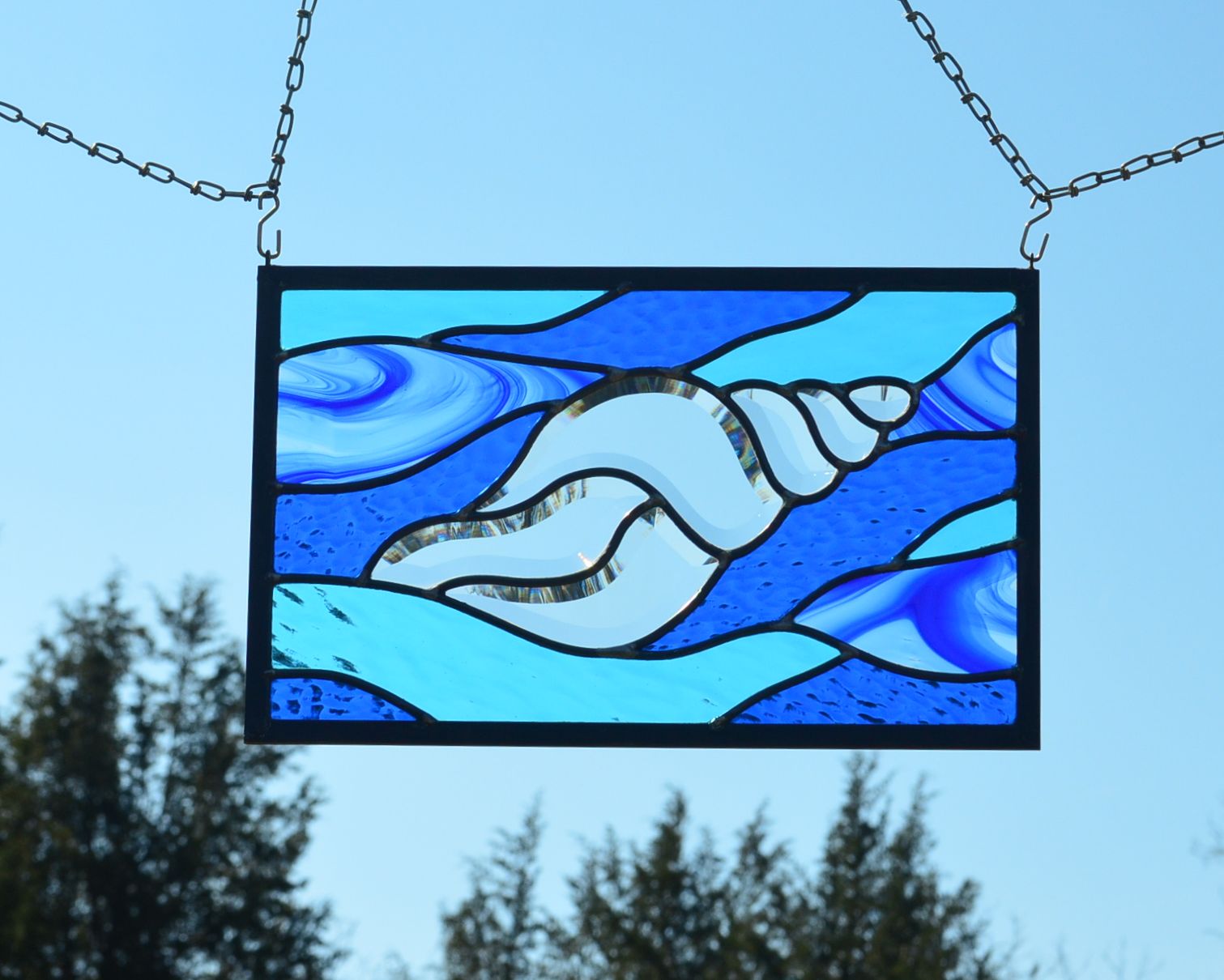 Leaded Stained Glass Panel by Windsong Glass Studio