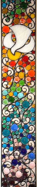 Commissioned Stained Glass Art -  Sidelight with Rainbow Colors