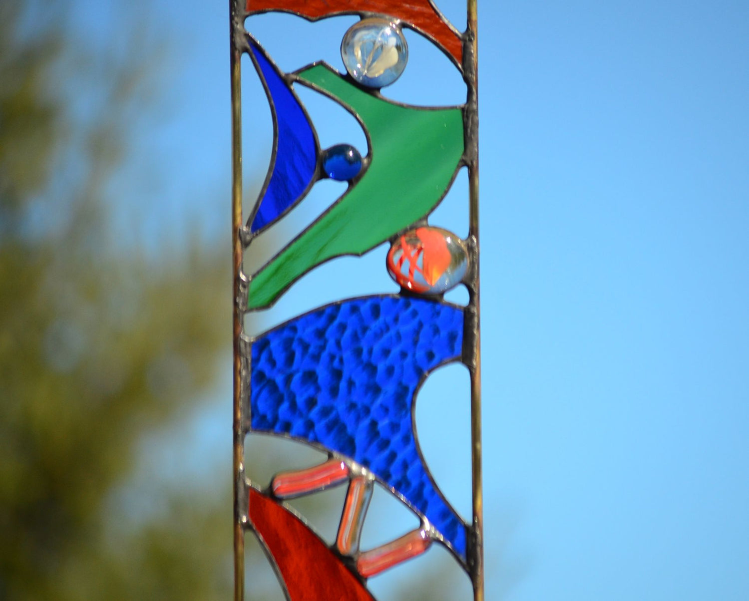 Glass Lawn Art Stained Glass Garden Decoration. &quot;Yippee!&quot;