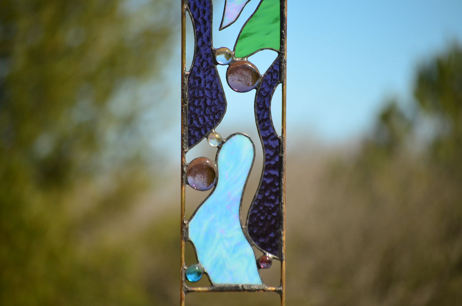 Stained Glass Flowers for Garden Decor. &quot;Water Hyacinths&quot;