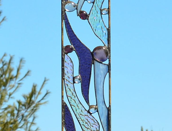 glass garden art by Windsong Glass Studio
