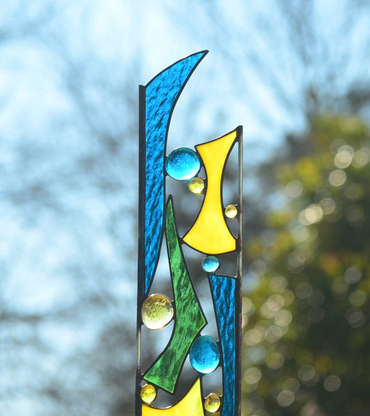 stained glass lawn ornaments