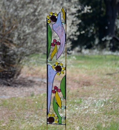 glass flower yard art