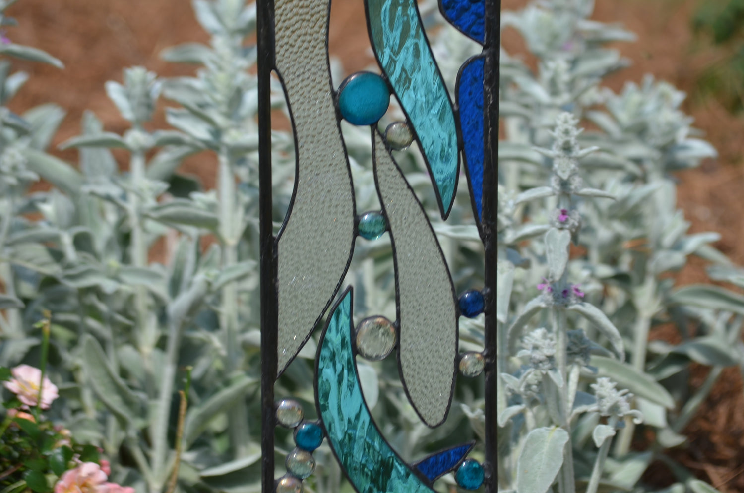 stained glass yard sculpture