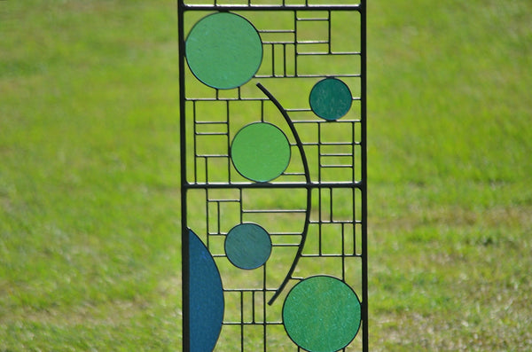 stained glass garden stakes
