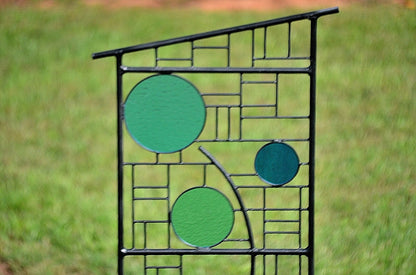 stained glass yard sculptures