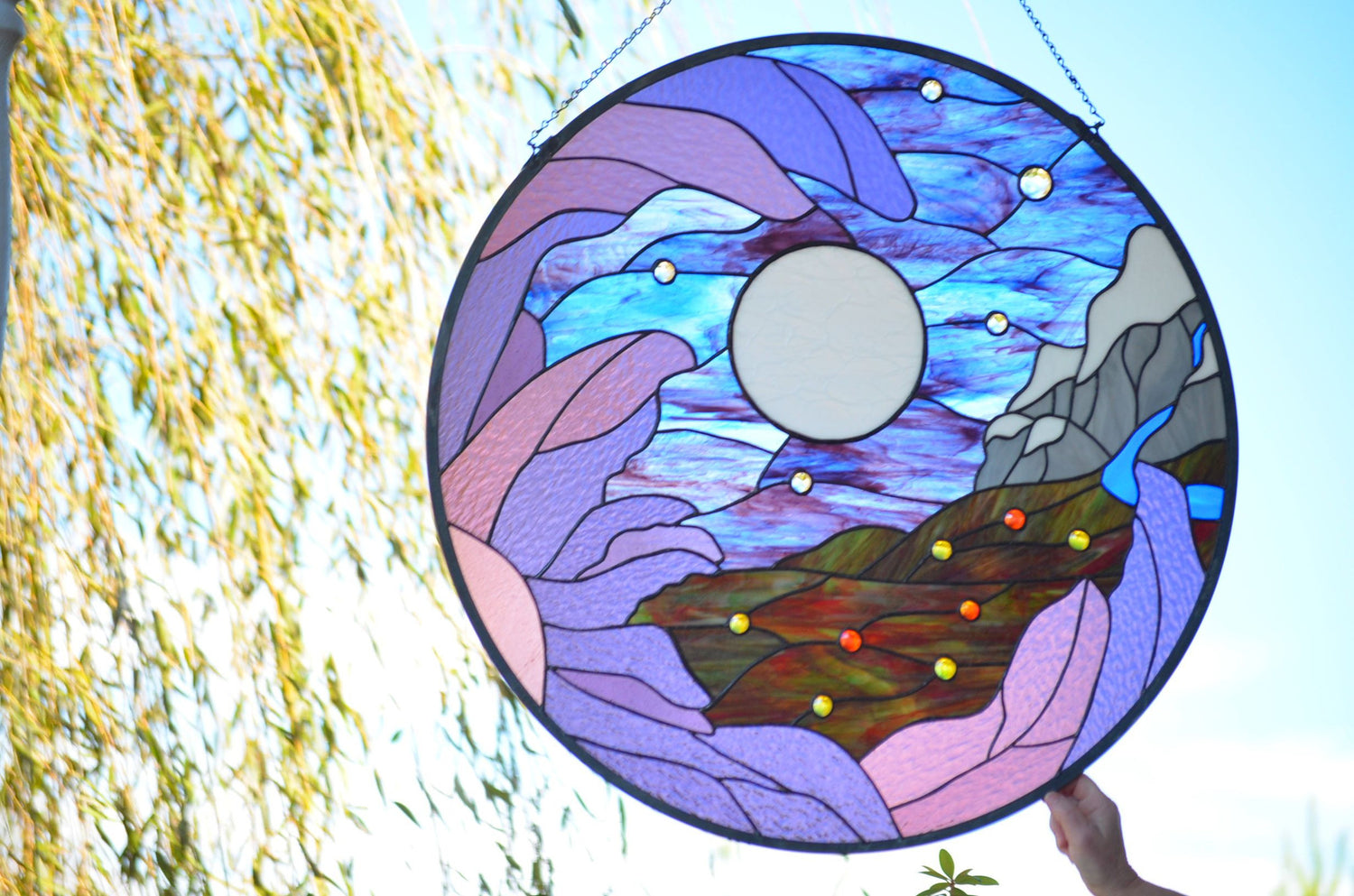 Large Custom Stained Glass Window Hanging