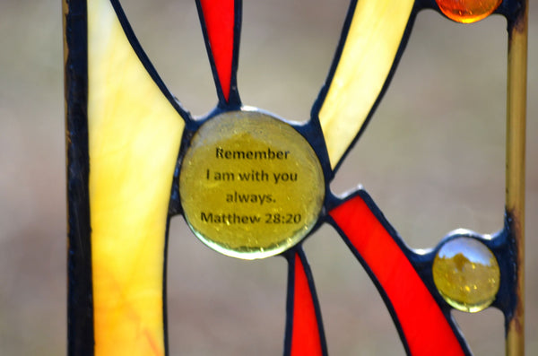 Stained Glass Garden Art with Religious Verse - 'Sun Rays'