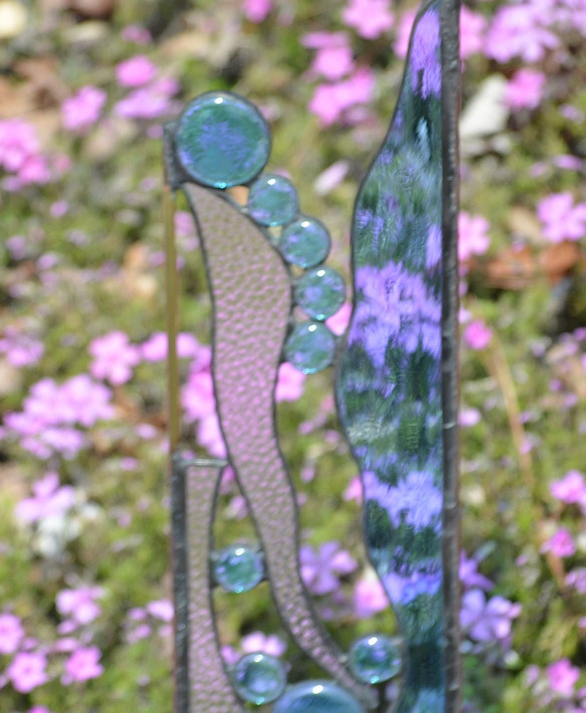 Stained Glass Yard Stakes by windsong glass studio