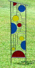 Prairie Style Stained Glass Garden Art for Outdoor Decorating. "Primary Colors"
