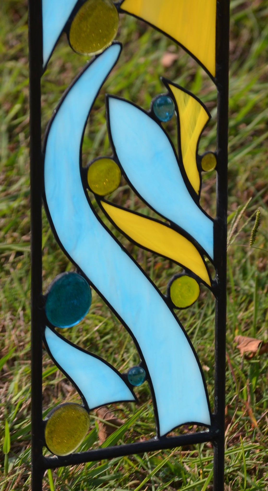 Custom Stained Glass Garden Decoration with Optional Religious Verse