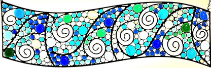 Custom Stained Glass Transom Lake House Stained Glass. &quot;Waves-B&quot;