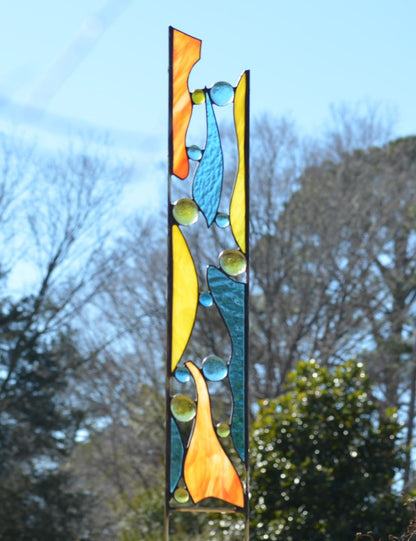 Decorative Stained Glass Garden Stake for Anniversary. &quot;Early Morn&quot;