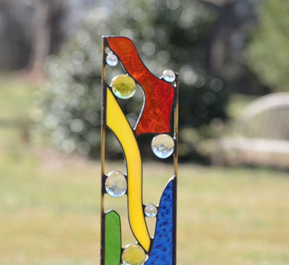 windsong glass studio Stained Glass Garden Decor