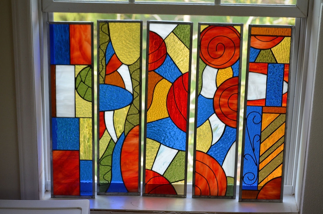 Contemporary Stained Glass Art Custom Glass Art. 