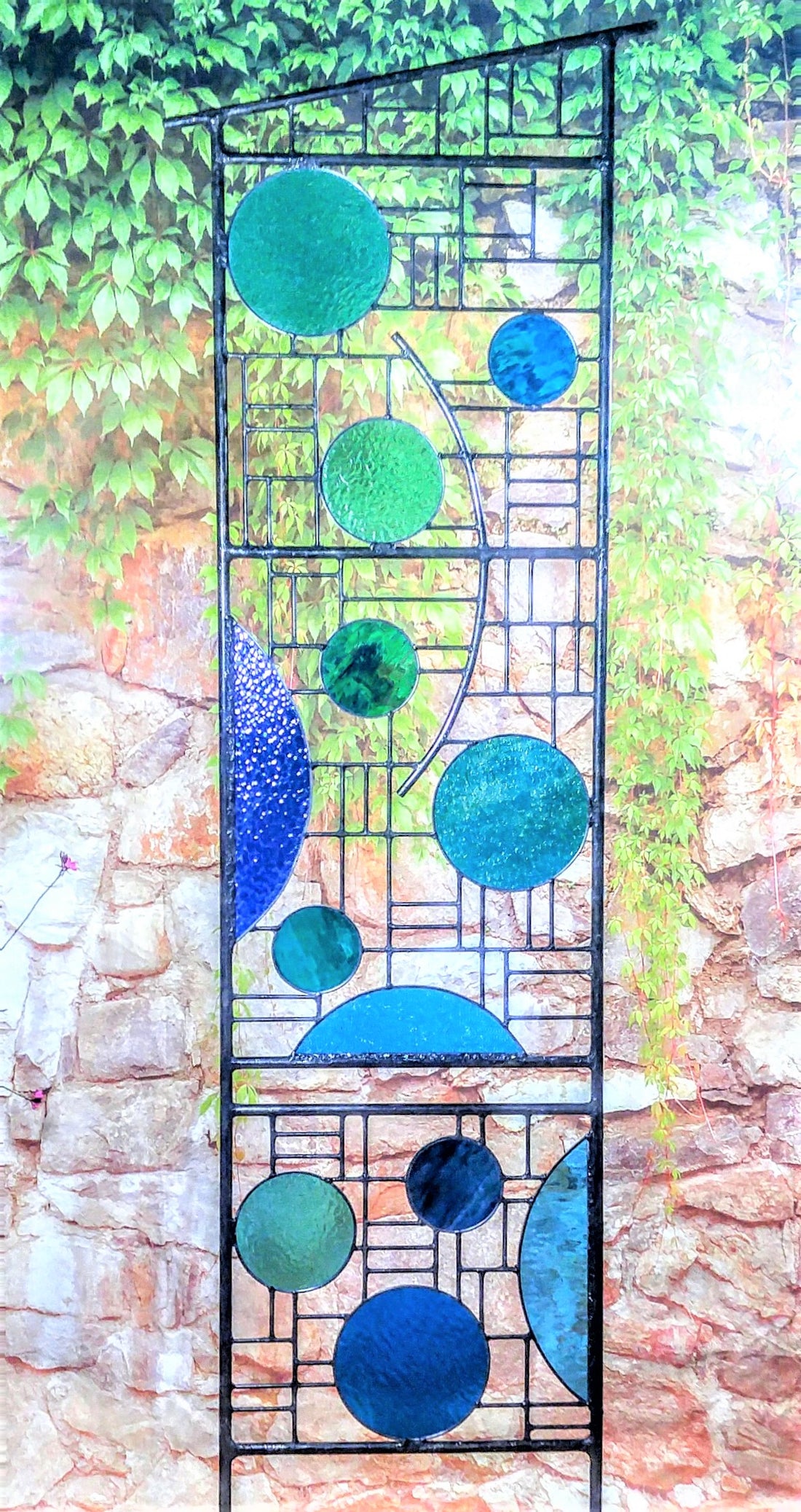 Large Stained Glass Outdoor Sculpture Truly Glass Lawn Art- &