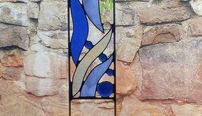 Outdoor Stained Glass Yard Art for Garden Decor. &quot;Gentle Breeze